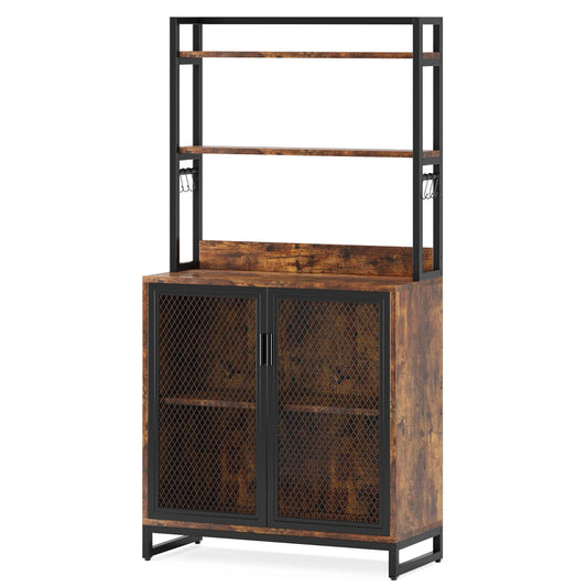 Kitchen Bakers Rack with Hutch, 5 Tier Kitchen Utility Storage Shelf Tribesigns