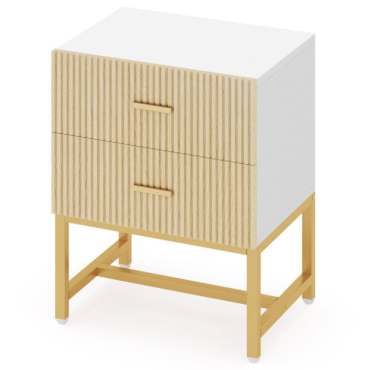 Nightstand, Modern Bed Side End Table with 2-Drawer Tribesigns