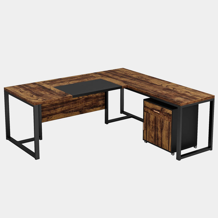 Tribesigns L-Shaped Desk, 70.8’’ Executive Desk with Mobile File Cabinet Tribesigns