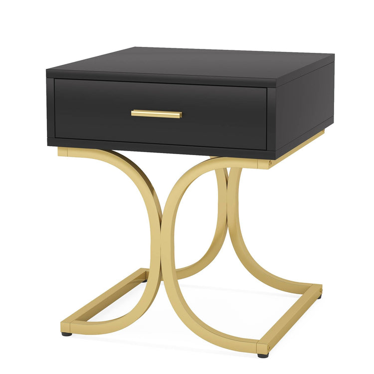 Nightstand, Industrial Bedside Table End Table with Drawer Tribesigns