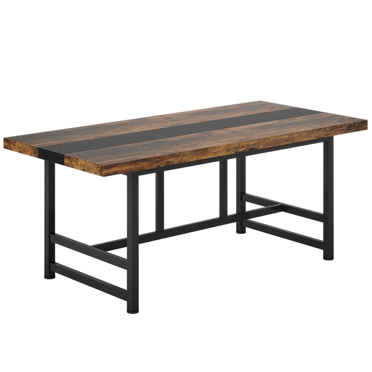 Dinning Table 6 People, 70" Home & Kitchen Table with Metal Frame Tribesigns