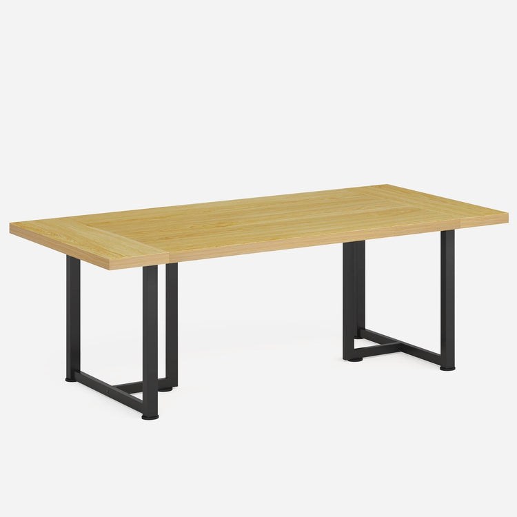 Farmhouse Dining Table, Industrial Rectangular Kitchen Table for 4-6 People Tribesigns