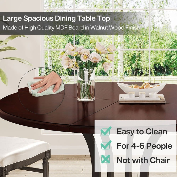 47.24" Round Dining Table, Circle Kitchen Table with Metal Base for 4-6 People Tribesigns