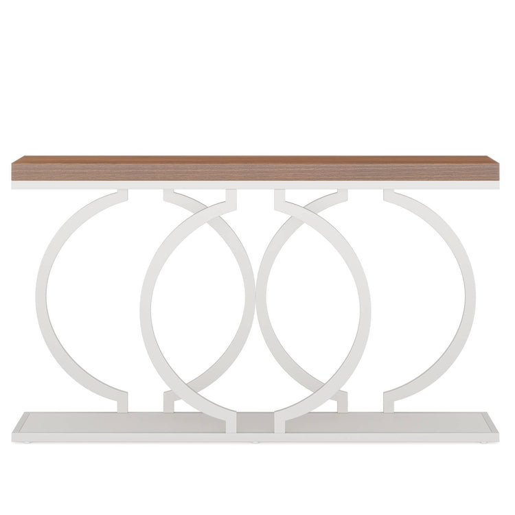 Console Table, 55 inch Faux Marble Entryway Sofa Table Tribesigns