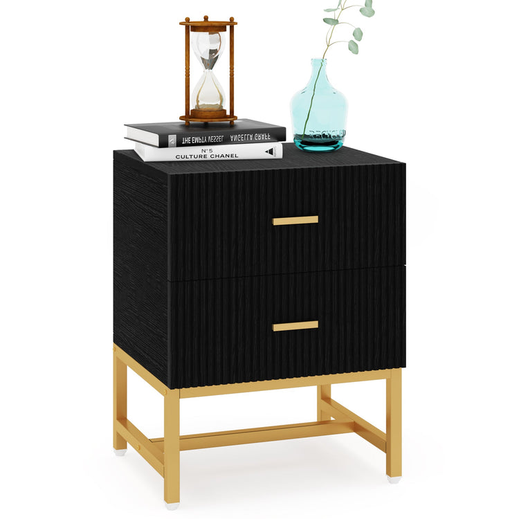 Nightstand, Modern Bed Side End Table with 2-Drawer Tribesigns