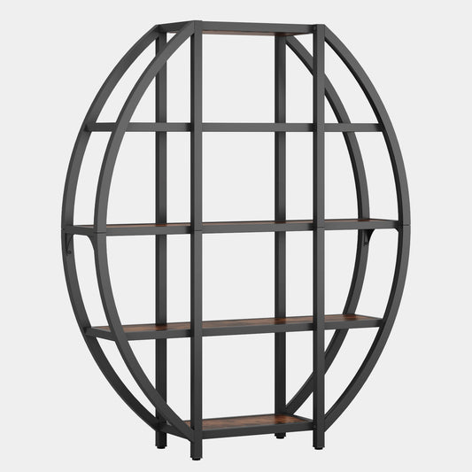 5-Tier Bookshelf, 69" Industrial Etagere Bookcase Storage Shelf Tribesigns