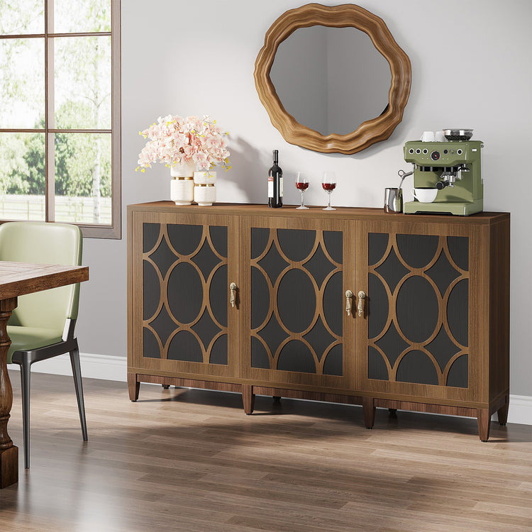 Farmhouse Sideboard Buffet, 59" Storage Cabinet Credenza with Doors Tribesigns