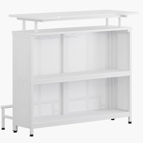 Home Bar Unit, 3-Tier Liquor Bar Table with Stemware Racks Tribesigns