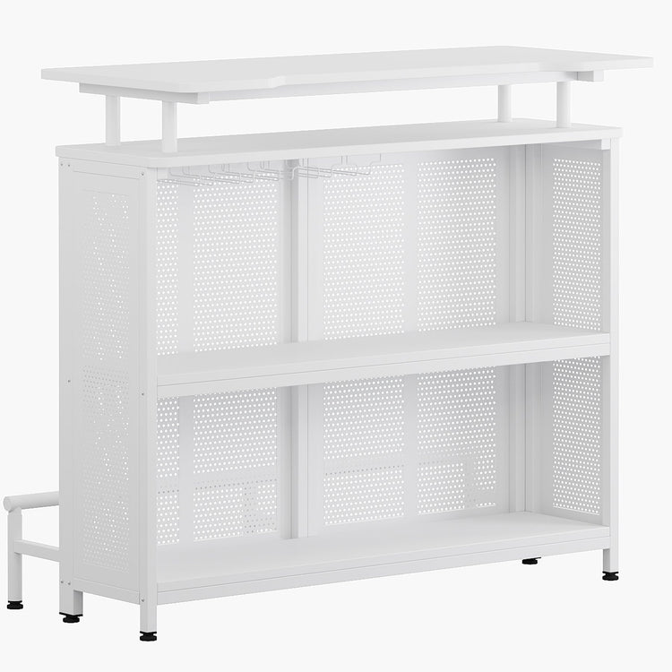 Home Bar Unit, 3-Tier Liquor Bar Table with Stemware Racks Tribesigns