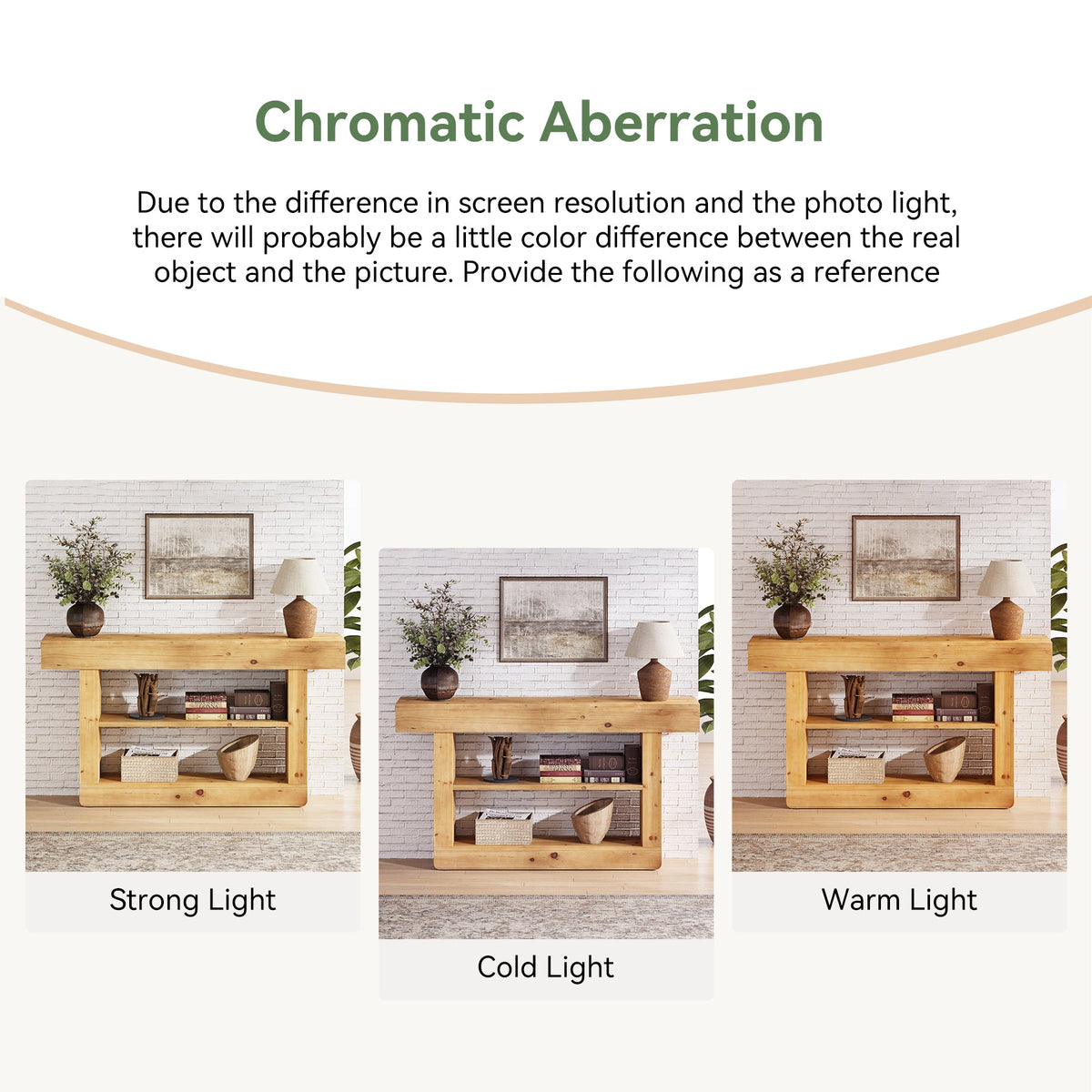 63" Solid Wood Console Table, 3-Tier Sofa Table with Storage for Entryway