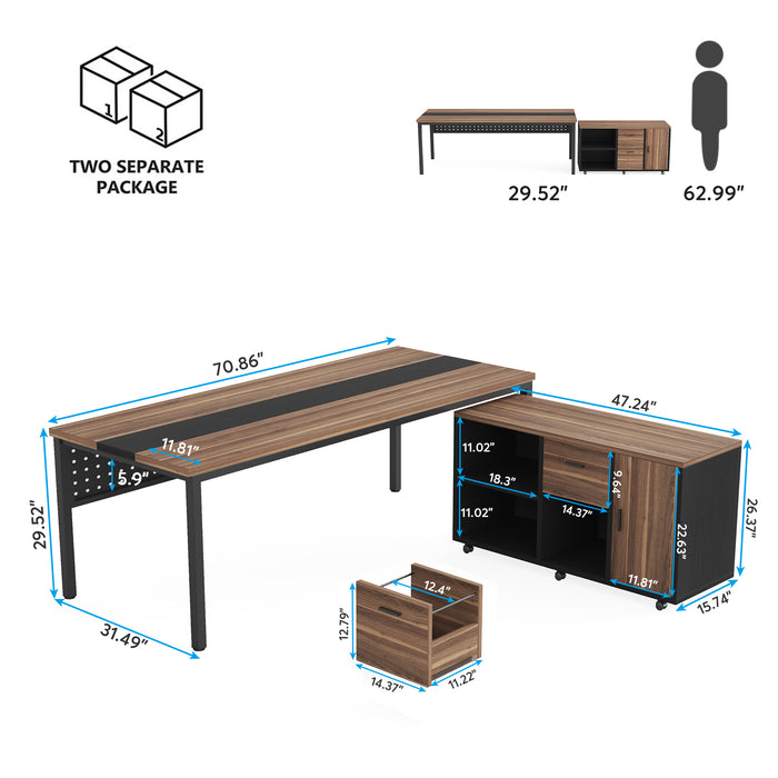 Executive Desk with Cabinet