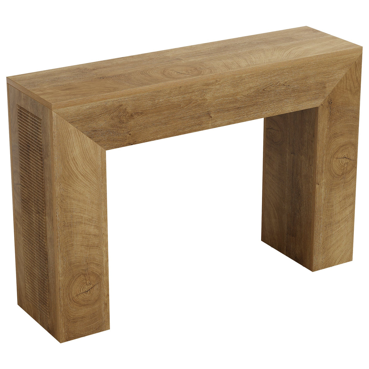 43.3" Entryway Console Table, Small Sofa Table with Fluted Design Behind Couch