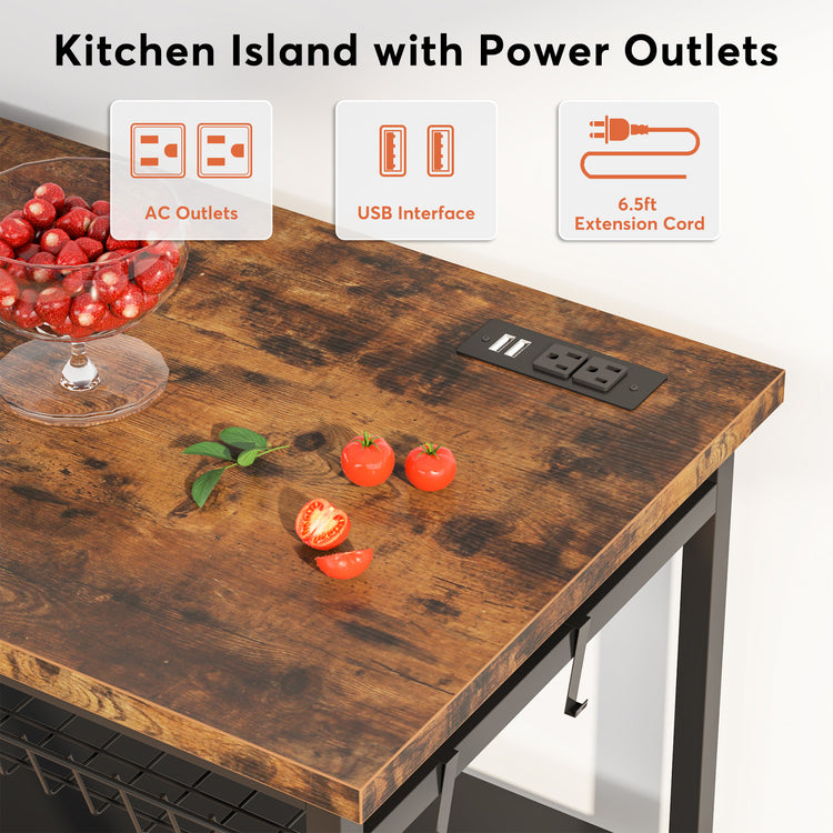 Island Table with Power Outlets