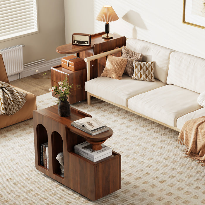 Mobile End Table with Wheels