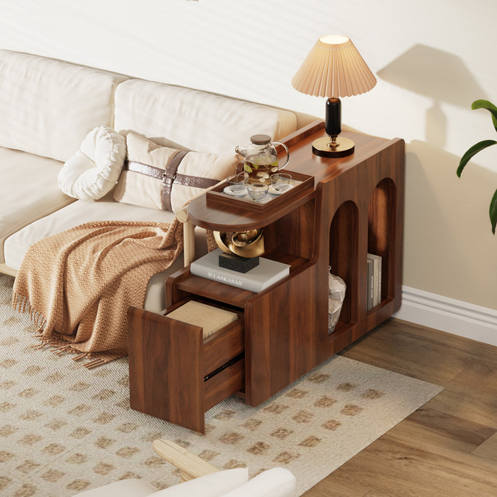 Mobile End Table with Wheels