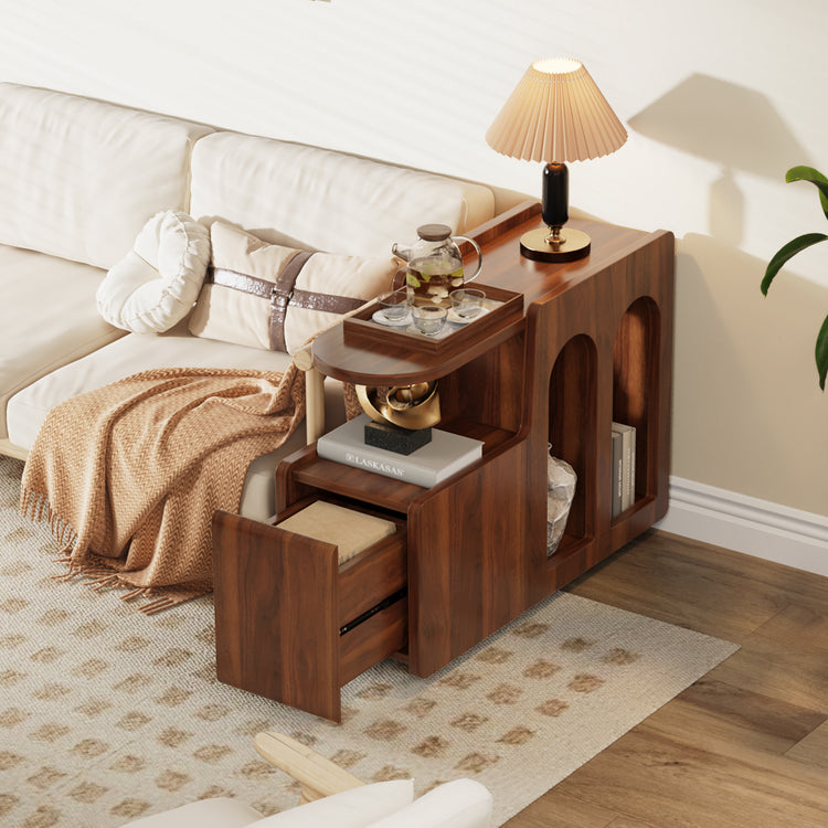 Mobile End Table with Wheels