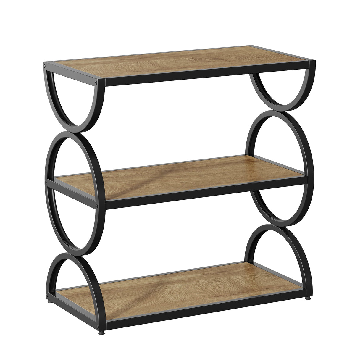 23.6” Industrial Nightstand, Bedside Table  With 3-Tier Open Shelves For Small Bedrooms