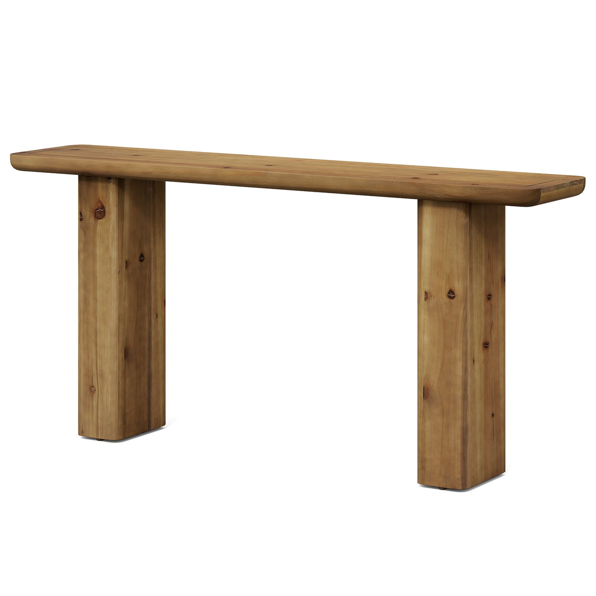 Solid Wood Console Table, 63" Sofa Table Behind Couch with Sturdy Base