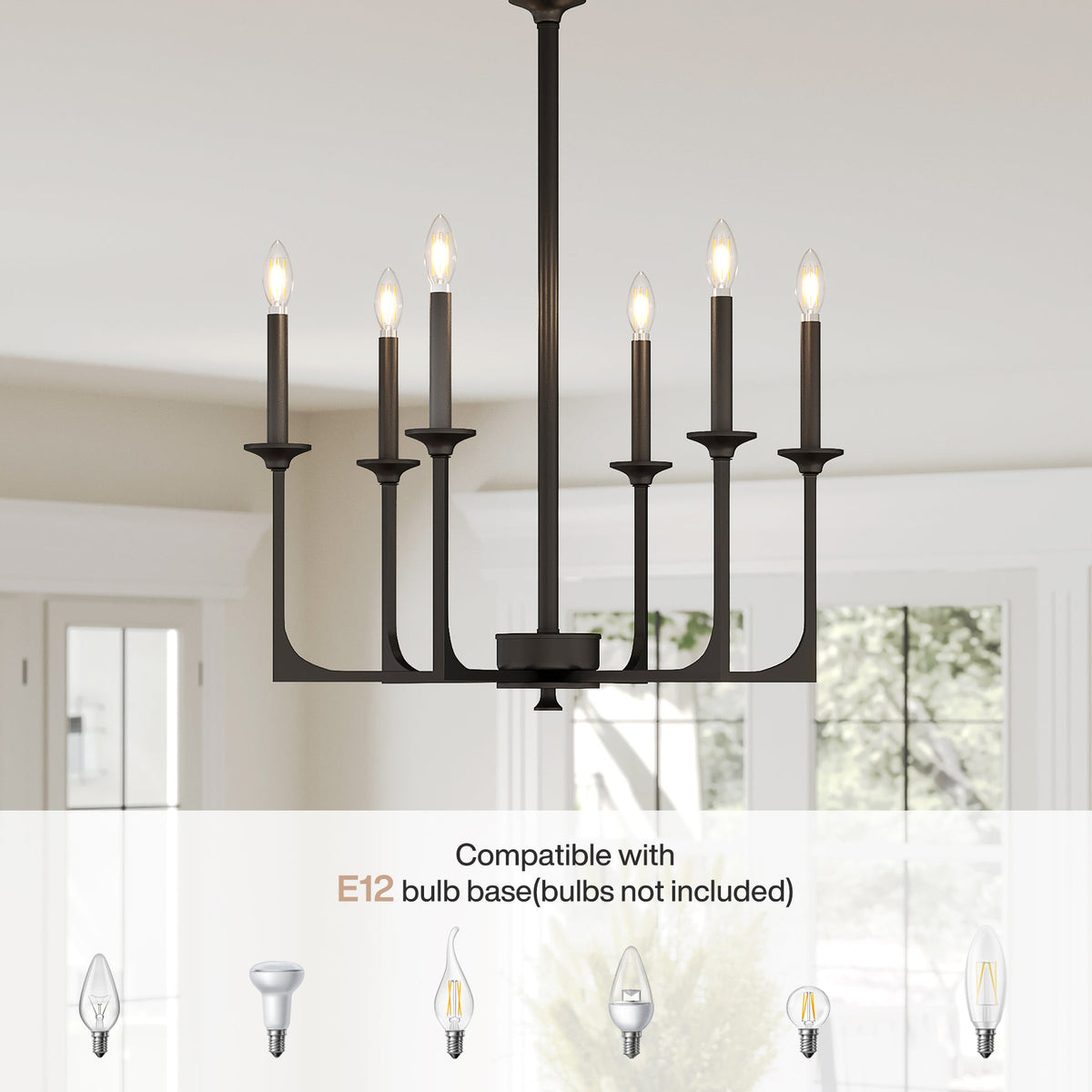 6-Light Chandeliers, 27" Pendant Light Fixtures Industrial Lighting