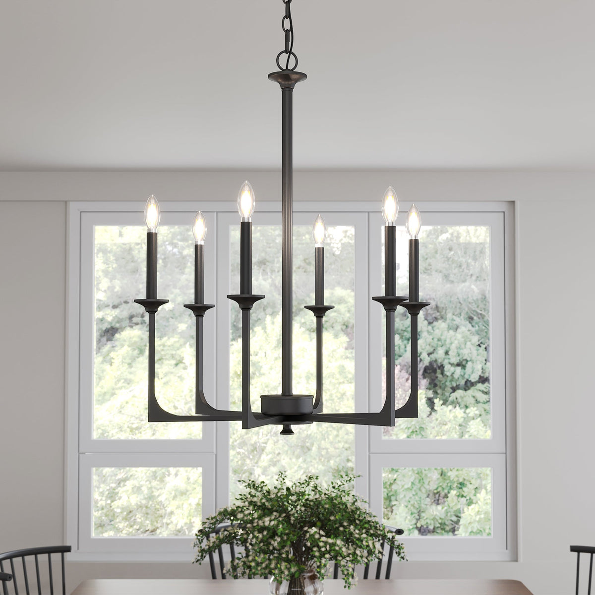 6-Light Chandeliers, 27" Pendant Light Fixtures Industrial Lighting