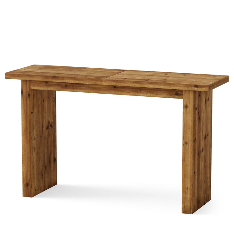 Solid Wood Bar Table, 63" Counter Height Pub Table with Sturdy Base