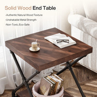 19.68" Solid Wood End Table, Sofa Side Table  with Storage Shelf for Living Room