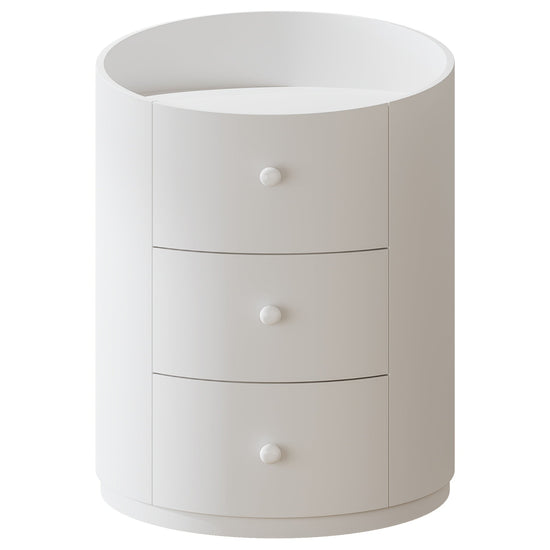 19.6" End Table, Modern Sofa Side Table Nightstand with 3 Drawers