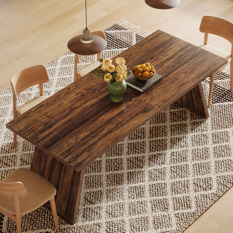 Rectangular Dining Table for 6-8 People, 70.87" Farmhouse Kitchen Table
