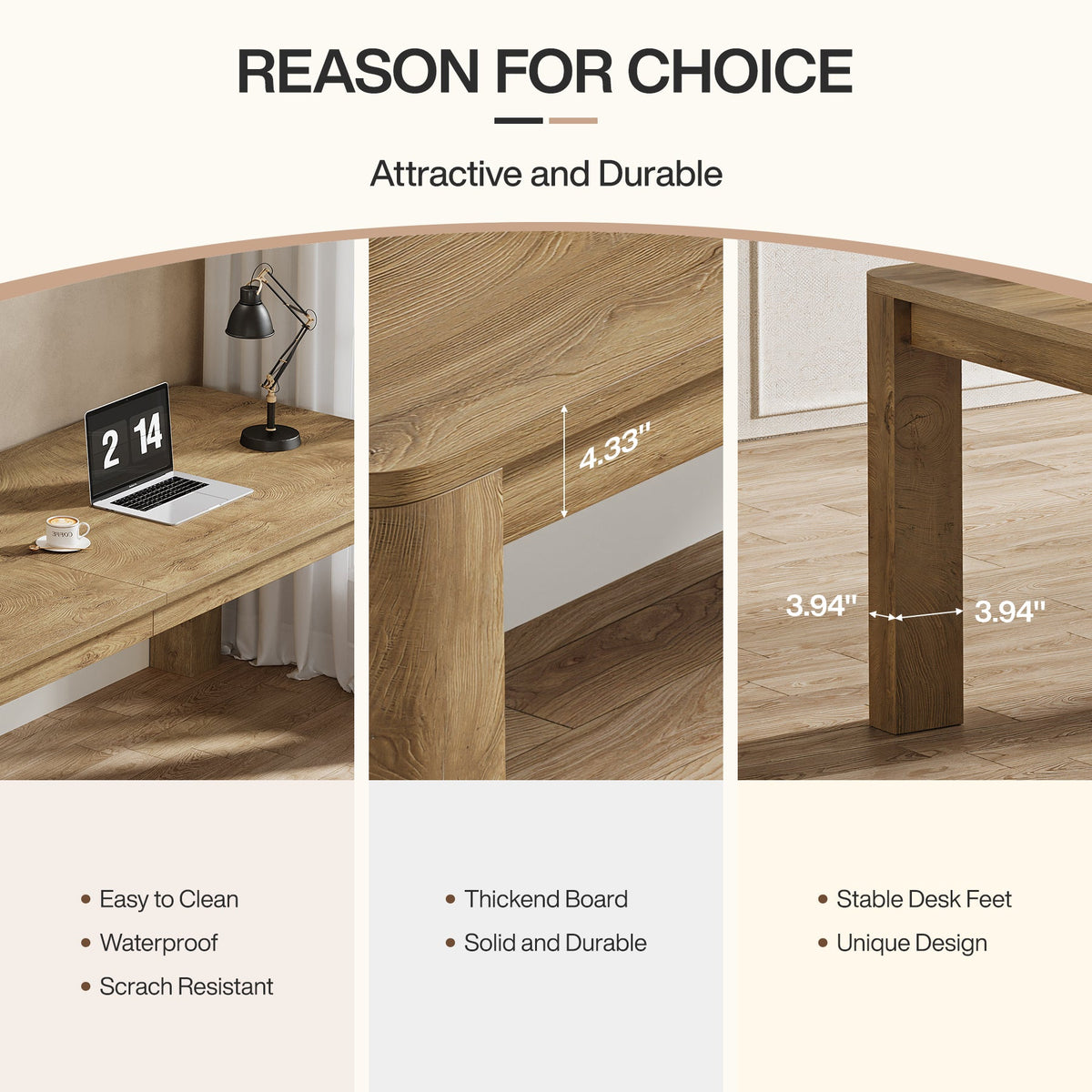 6.56 FT Conference Table for 6-8 People, 78.74" Executive Desk with Sturdy Legs