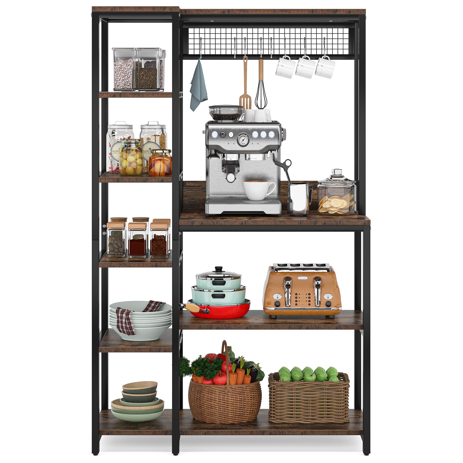 Tribesigns 8-Tier Kitchen Baker's Rack with Power Outlets & 8 Hooks