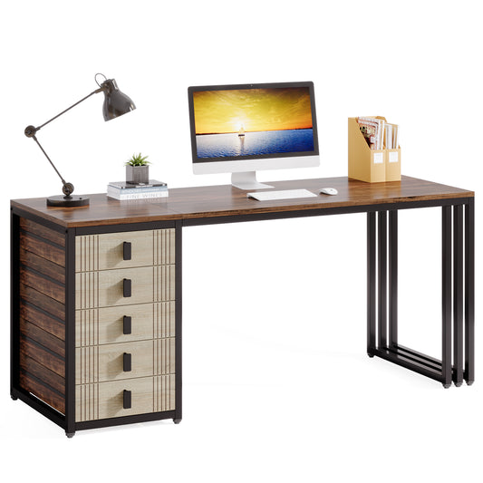 Desk with Reversible Drawer