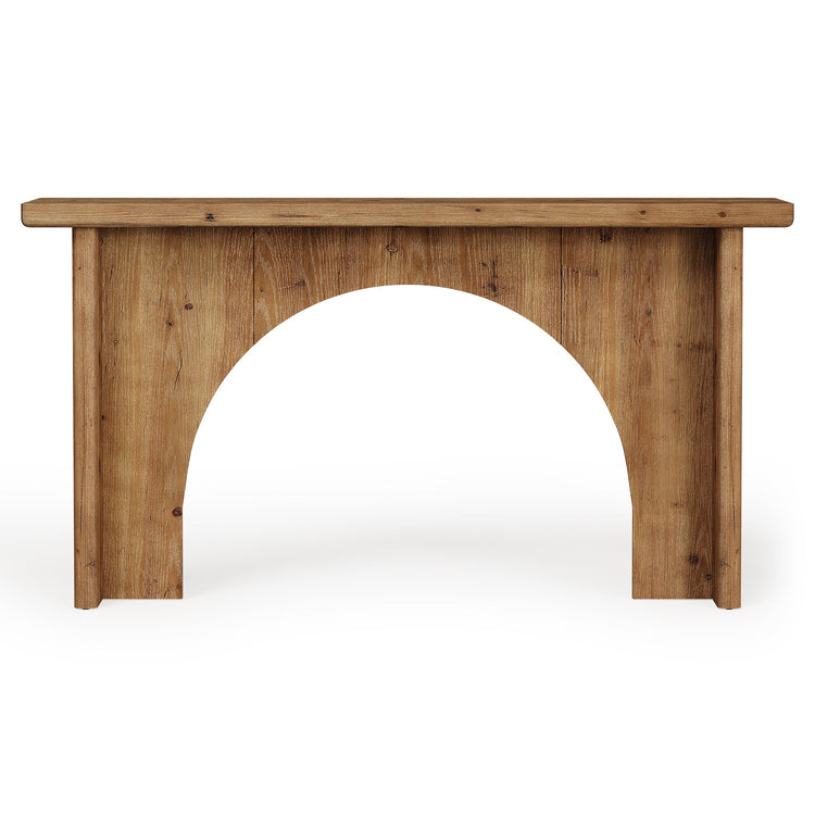 Solid Wood Console Table, 63" Entryway Sofa Table with Unique Arch Base