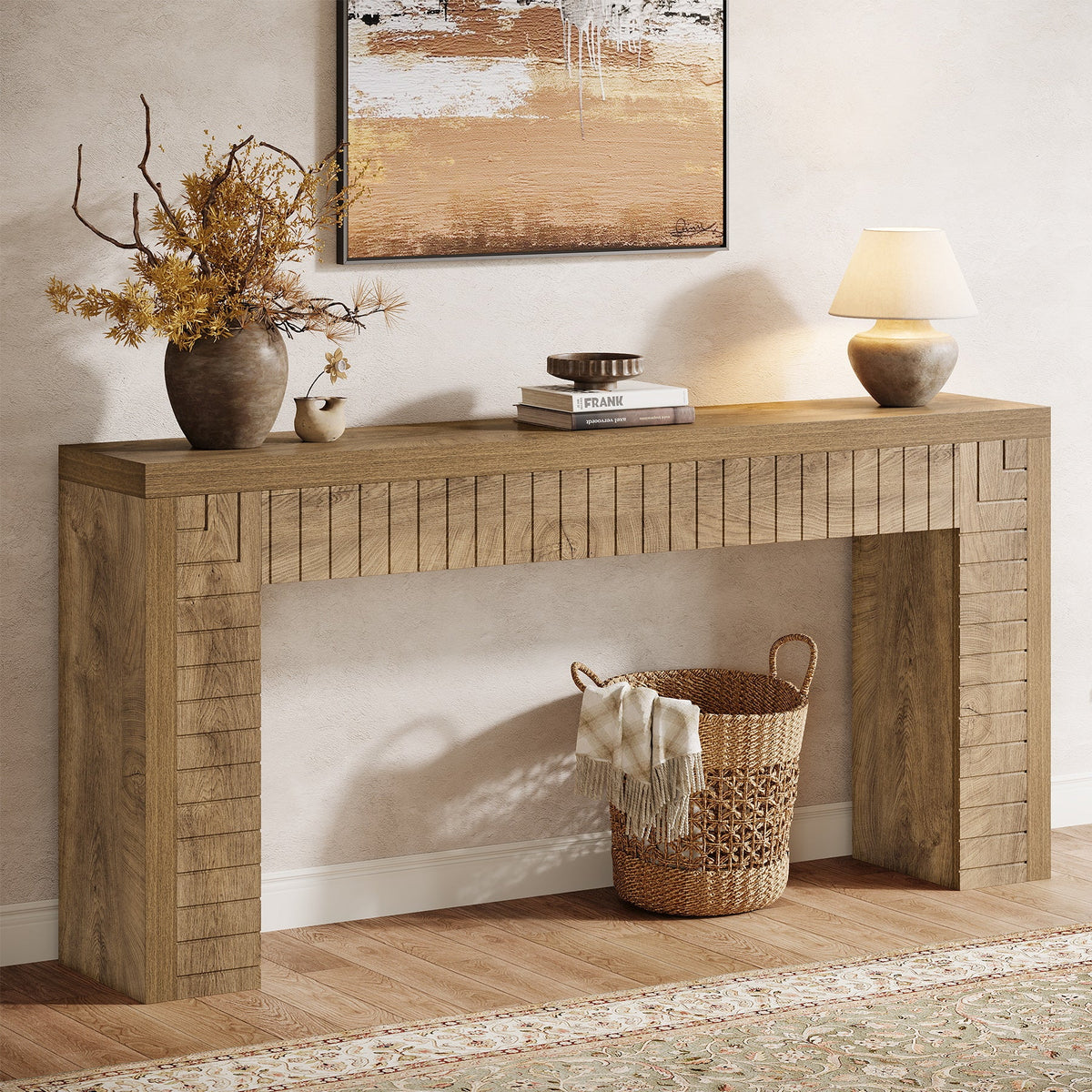 70.9" Long Console Table, Narrow Sofa Table Behind Couch