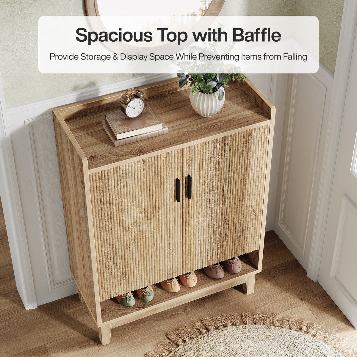 5-Tier Shoe Cabinet with Doors, 20-Pair Entryway Shoe Organizer Rack