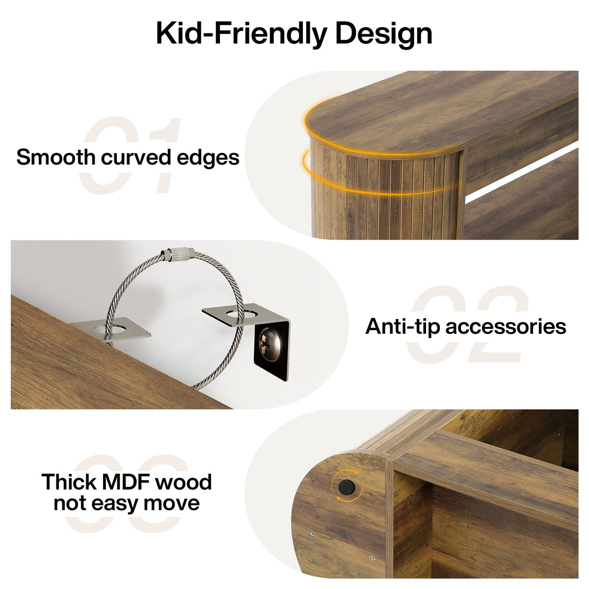 63" TV Stand with Storage, Entertainment Center Media for 55/60/65" TV