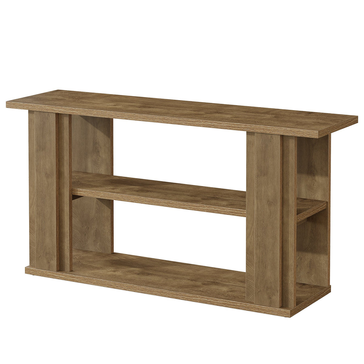 63" Farmhouse Console Table, Narrow Entryway Sofa Table with 3-Tier Storage Shelves
