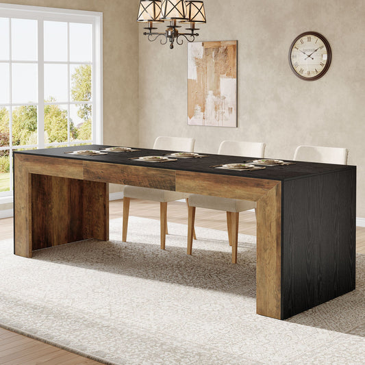 78.7" Long Dining Table, Rectangular Kitchen Table for 6-8 People