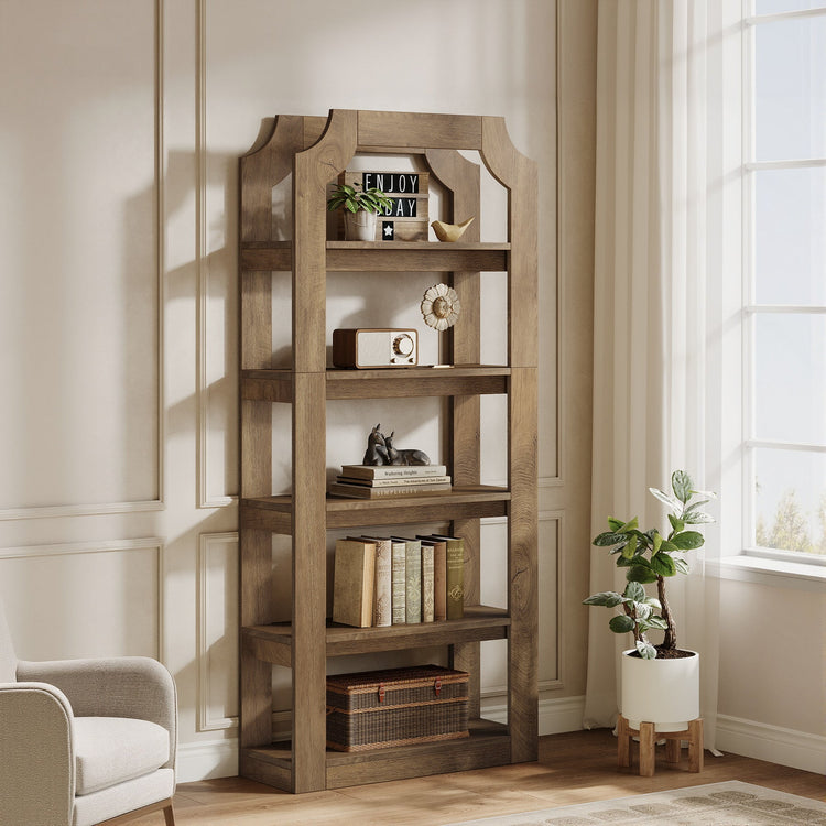 5-Tier Bookshelf, 70.9" Freestanding Bookcase with Open Storage Shelves