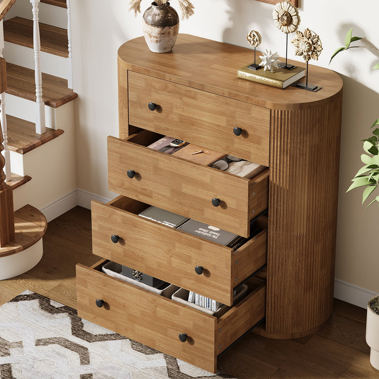 4-Drawer Chest Dresser, 39.4" Wooden Storage Cabinet Organizer