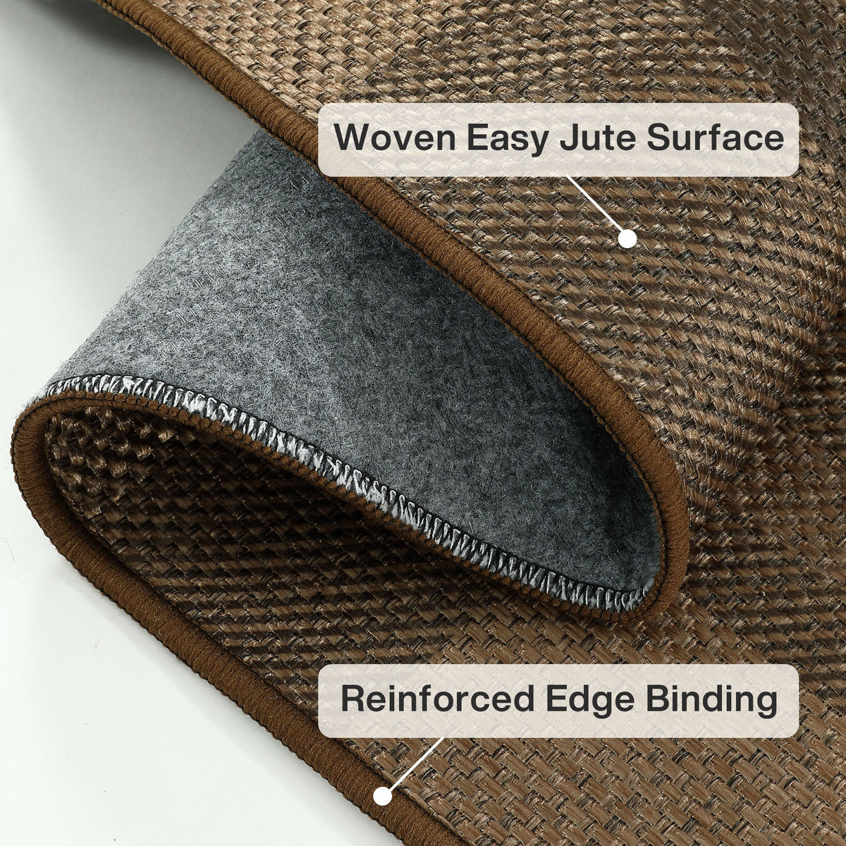 3x5/5x7 Plaid Easy Jute Washable Area Rug, Farmhouse Non-Slip Indoor Carpet for Porch Living Bedroom, Oeko-Tex Certified