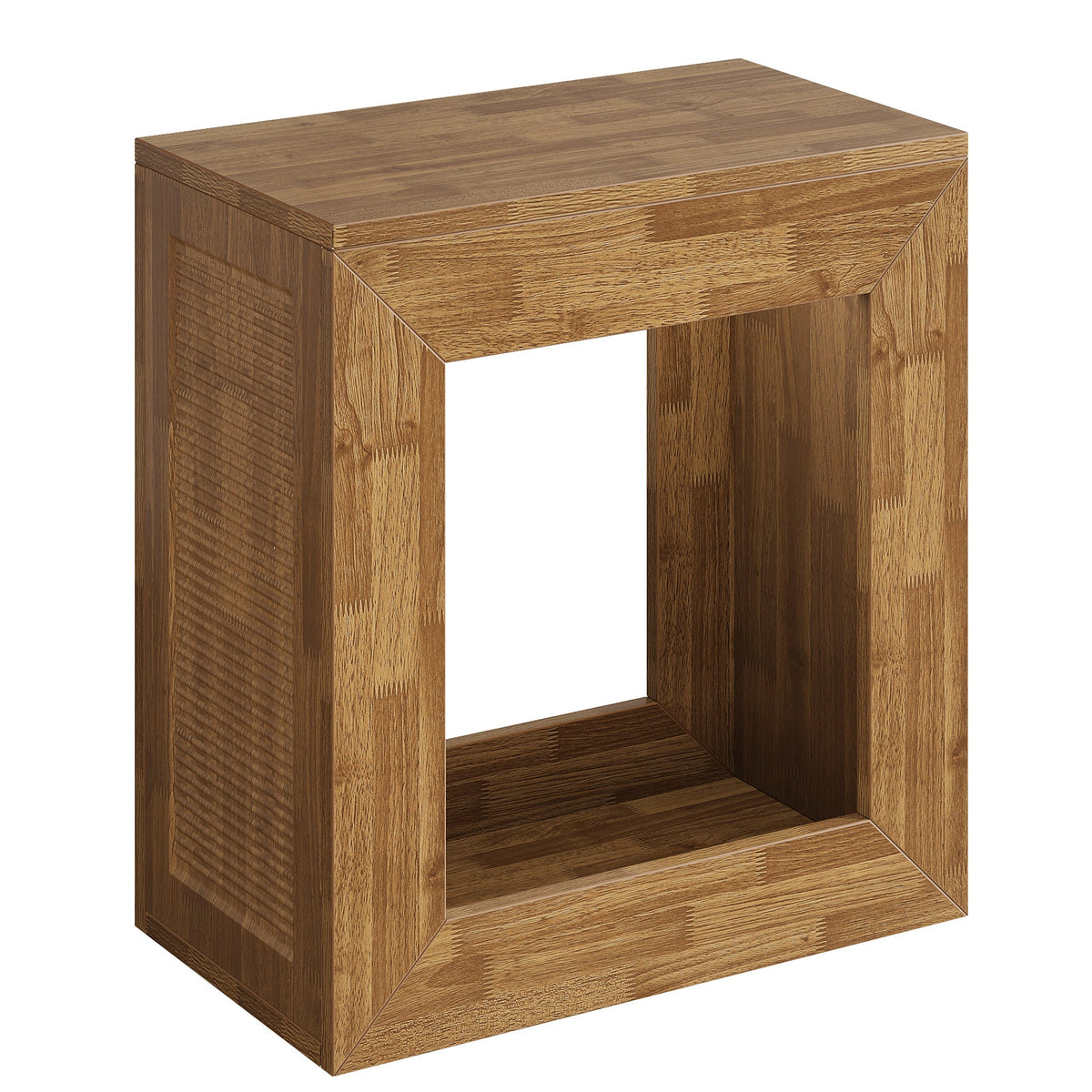 2-Tier End Table, Square Side Table Narrow Nightstand with Storage Shelf