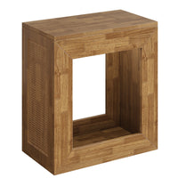 2-Tier End Table, Square Side Table Narrow Nightstand with Storage Shelf