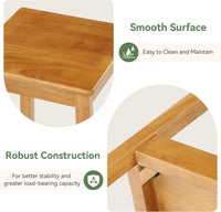 2-Tier Plant Stand, Solid Wood Plant Shelf Set of 2 Display Rack for Living Room