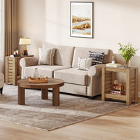 2-Tier Side Table, Wooden End Table Nightstand with Storage Shelf