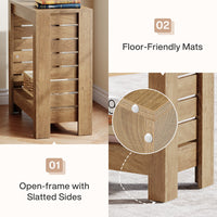 2-Tier Side Table, Wooden End Table Nightstand with Storage Shelf