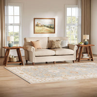 23.62" Solid Wood Side Table, Narrow End Table with 2-Tier Storage for Living Room and Bedroom