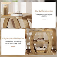23.6" End Table, 3-Tier Farmhouse Side Table with  Geometric Frame