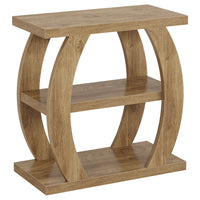 23.6" End Table, 3-Tier Farmhouse Side Table with  Geometric Frame