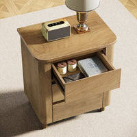 23.6" Nightstand, Farmhouse Bedside Table with 3 Drawers