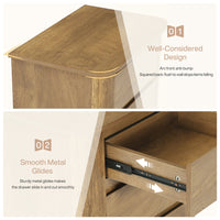 23.6" Nightstand, Farmhouse Bedside Table with 3 Drawers